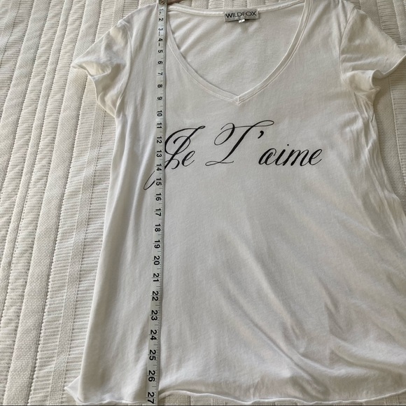 RARE Y2K Wildfox Je T’aime White V-Neck Tee - Picture 10 of 13